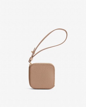 Borsa Da Case Donna Cuyana Pelle Airpod Khaki | ZHZ7857UG