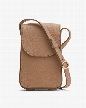 Borsa Per Cellulare Donna Cuyana Concertina Khaki | GTO447NW