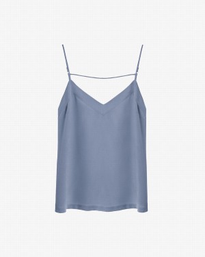 Canotta Donna Cuyana Silk Cami Blu | JEC3315GG