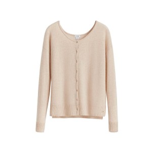 Cardigan Donna Cuyana Single-Origin Cashmere Beige | ZHQ363QS