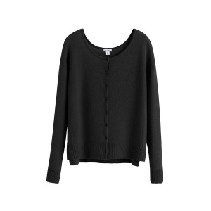 Cardigan Donna Cuyana Single-Origin Cashmere Nere | EJY1454IY