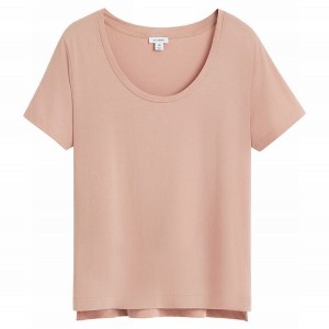 Magliette Donna Cuyana Pima Scoop Neck Tee Rosa | WOX1118YR