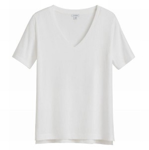 Magliette Donna Cuyana Pima V-Neck Tee Bianche | WPU6085QE