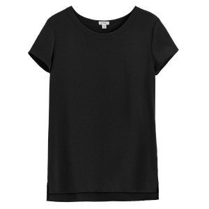 Magliette Donna Cuyana Silk High-Low Tee Nere | GGR6677KB