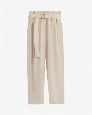 Pantaloni Donna Cuyana Silk Paperbag Marroni | TLW397QW