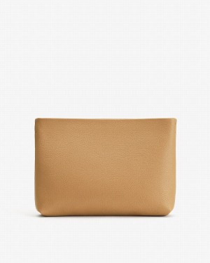 Pochette Donna Cuyana Small E Zip Gialle Marroni | JZZ6457KR