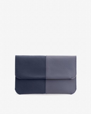 Pochette Donna Cuyana System Flap Blu Marino | NCG553KO