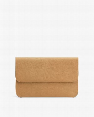 Pochette Donna Cuyana System Flap Gialle Marroni | PGB4793XS