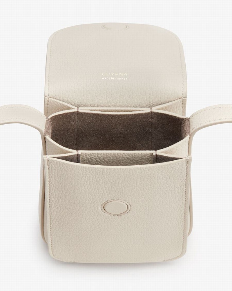 Borsa Per Cellulare Donna Cuyana Concertina Bianche | UCW7316VR