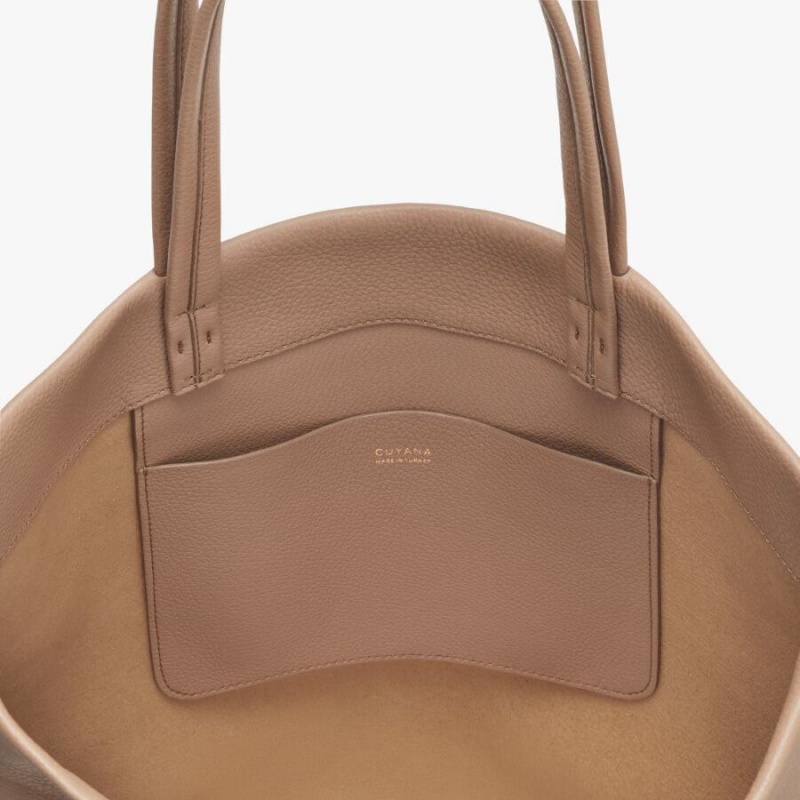 Borse Tote Donna Cuyana Small Easy Khaki | ASH1270EL