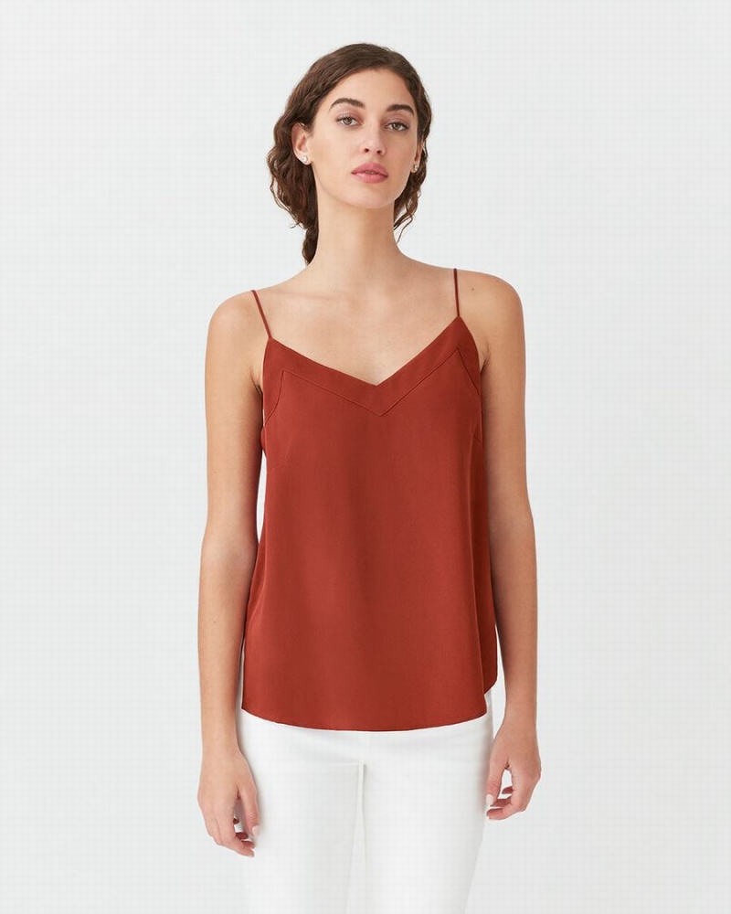 Canotta Donna Cuyana Silk Cami Rosse | IPZ6825CA