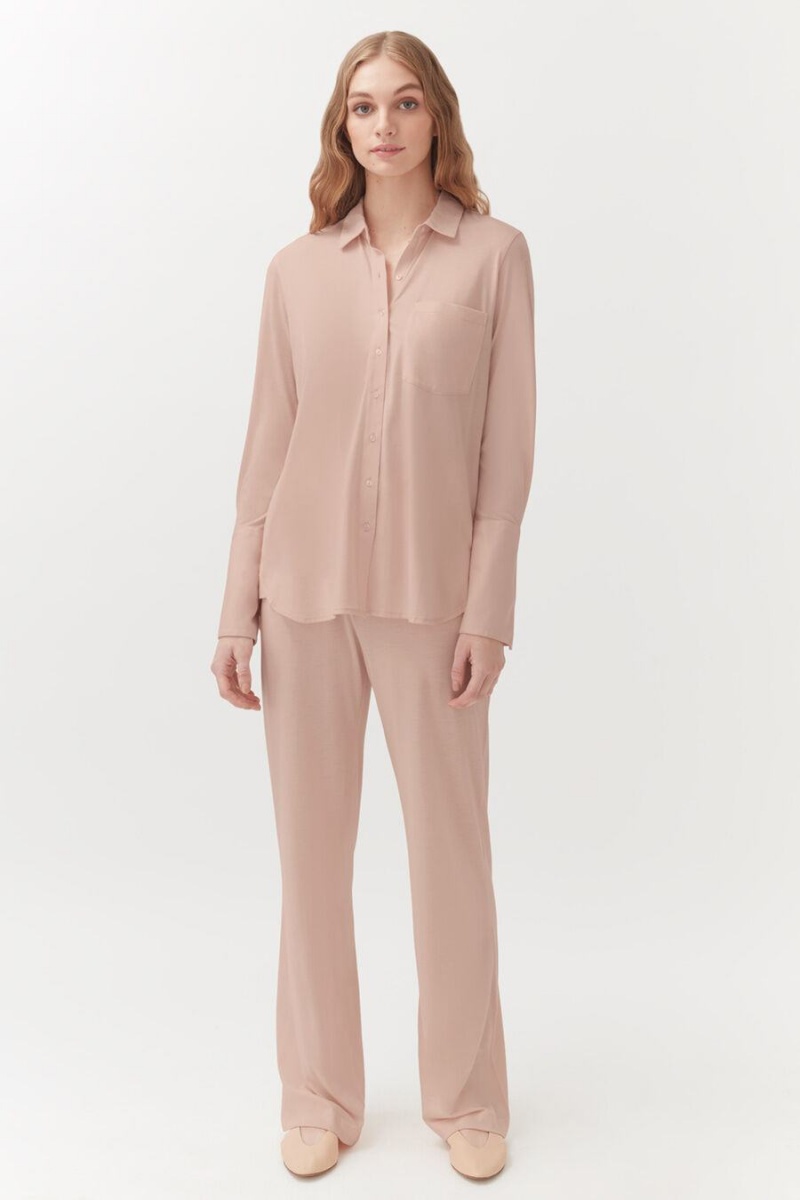 Pantaloni Donna Cuyana Organic Pima Classiche Rosa | WPF4261CP