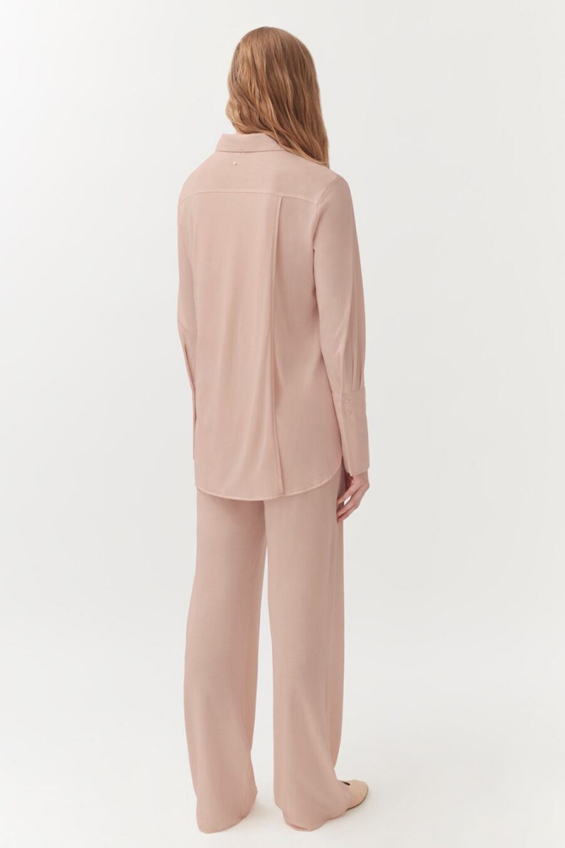 Pantaloni Donna Cuyana Organic Pima Classiche Rosa | WPF4261CP