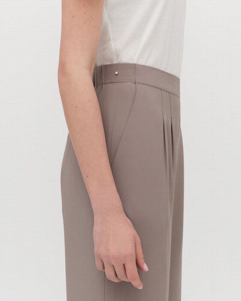 Pantaloni Donna Cuyana Silk Larghe-Leg Marroni Chiaro | TLR6472ZX