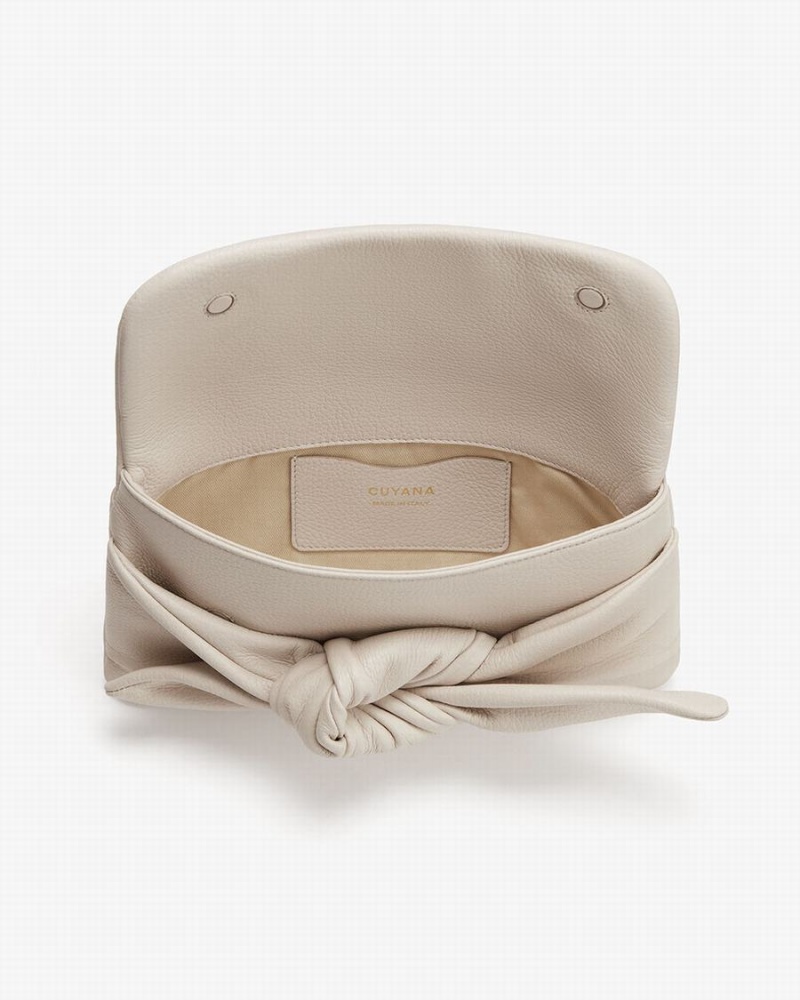 Pochette Donna Cuyana Bow Bianche | ACR6288EZ