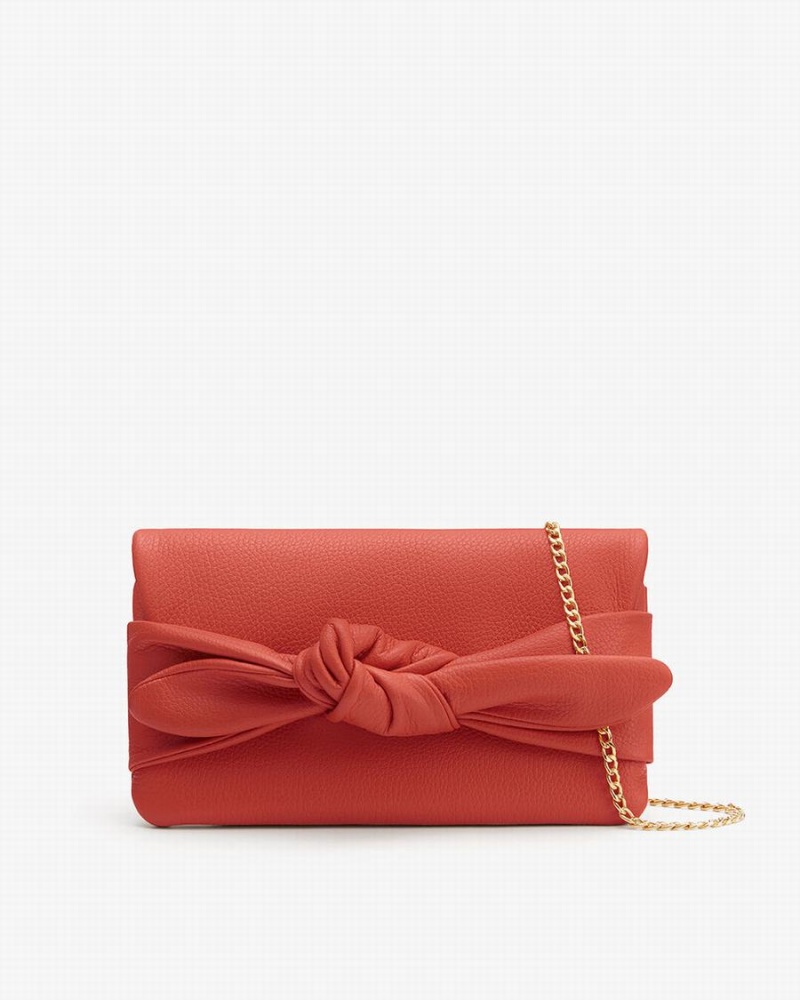 Pochette Donna Cuyana Bow Corallo Scuro | HYX4479LL