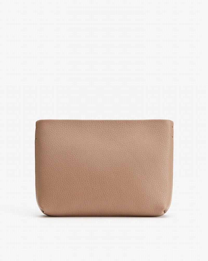 Pochette Donna Cuyana Mini E Zip Khaki | KVO2619NV