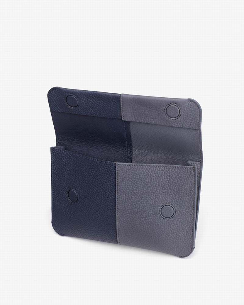 Pochette Donna Cuyana System Flap Blu Marino | NCG553KO