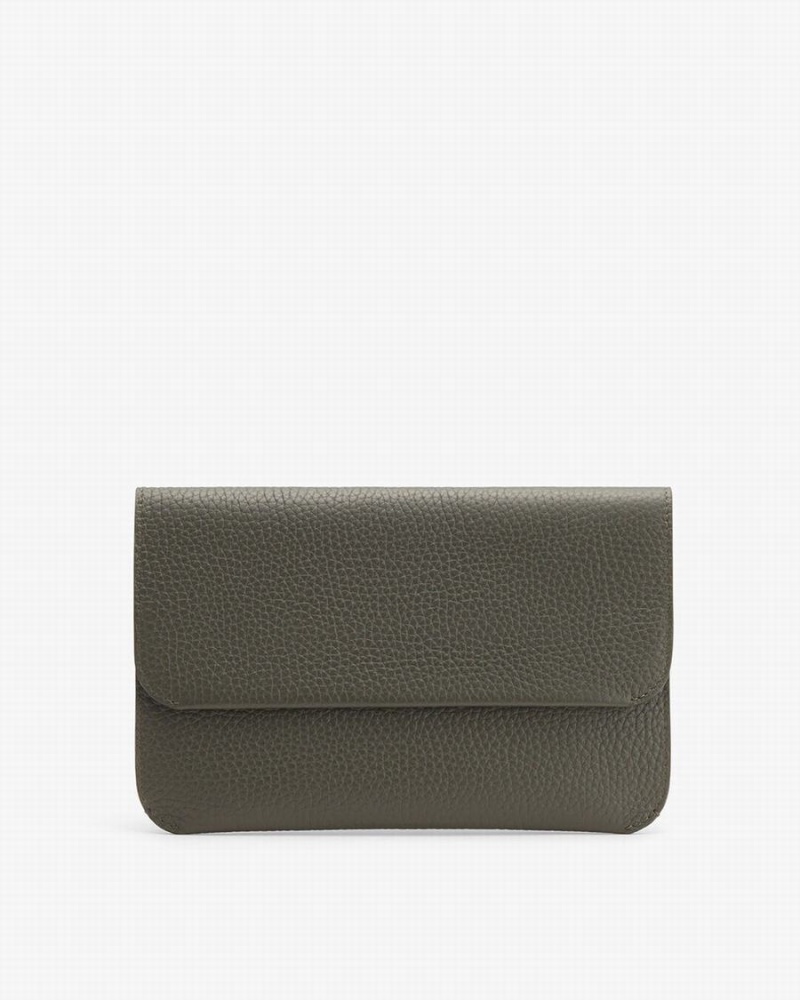 Pochette Donna Cuyana System Flap Verdi Scuro | KJJ305DF